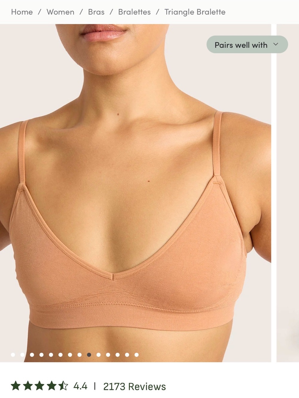 BOODY Seamless Triangle Bralette — Tan Peach